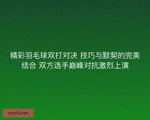 精彩羽毛球双打对决 技巧与默契的完美结合 双方选手巅峰对抗激烈上演