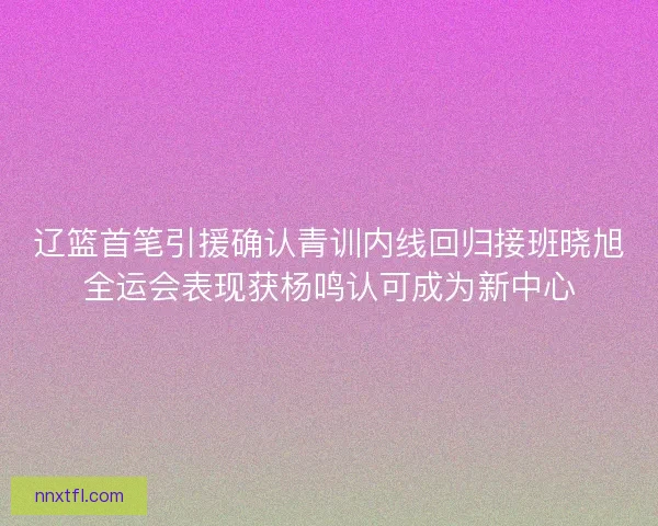 辽篮首笔引援确认青训内线回归接班晓旭全运会表现获杨鸣认可成为新中心