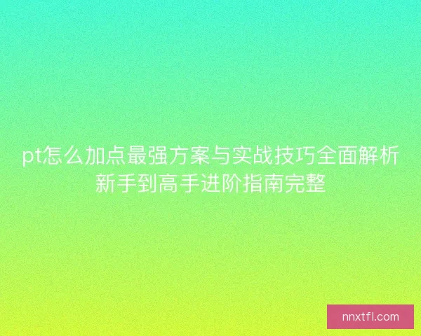 pt怎么加点最强方案与实战技巧全面解析新手到高手进阶指南完整