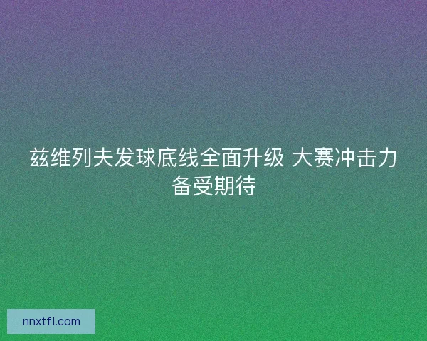 兹维列夫发球底线全面升级 大赛冲击力备受期待